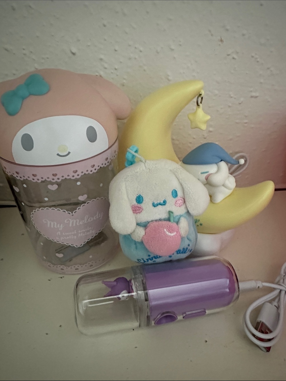 My Melody Pink & White Plush Accessory - Cute Sanrio Design 4pcs